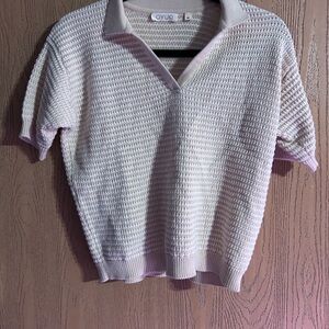 Cream Textured Women's Top